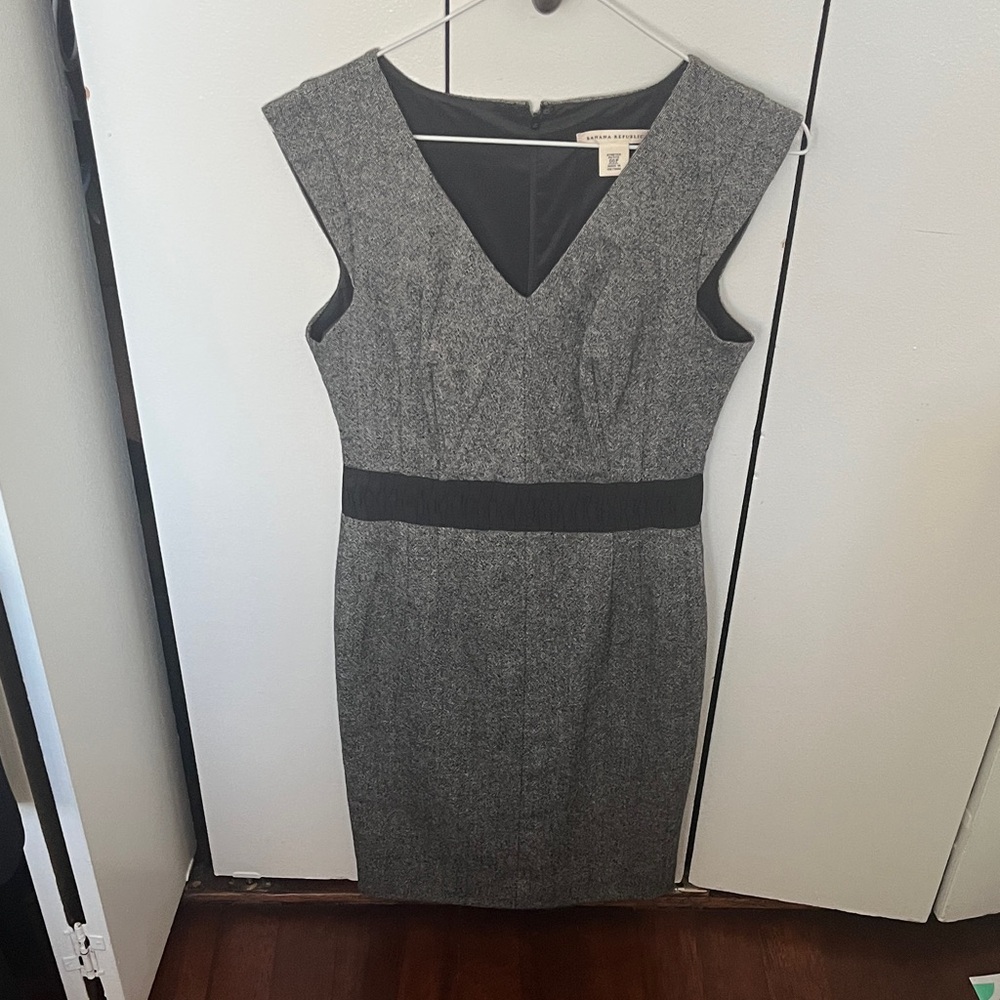 Banana Republic Charcoal V-Neck Dress